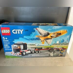 Lego City Yellow and Black Airshow Jet Transporter